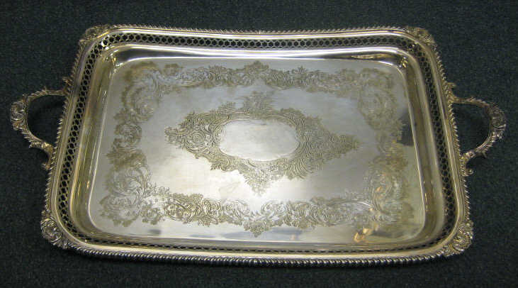 Appraisal: JOSHUA MAXFIELD SONS SHEFFIELD A good plated silver tea tray