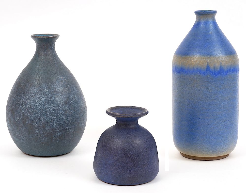 Appraisal: Vases by Jan and Helga Grove Victoria B C blue