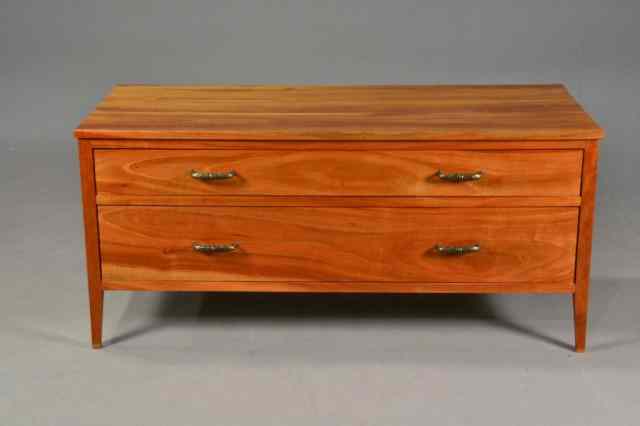 Appraisal: MISSION STYLE CHEST BY WARREN BROWNNatural cherry -drawer blanket chest