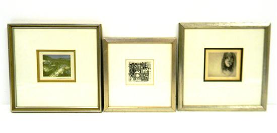 Appraisal: Three small th C prints Claire Van Vliet Canadian-American b