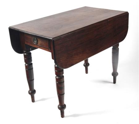 Appraisal: A th century mahogany drop leaf table the moulded rectangular