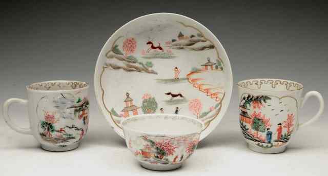 Appraisal: A GROUP OF STAGHUNT PATTERN PIECES painted in England comprising