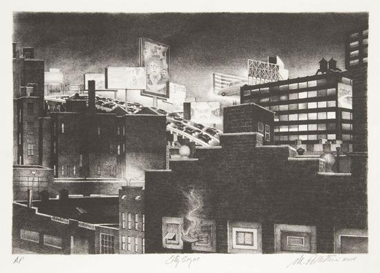 Appraisal: Michael PelletieriThree prints City Signs lithograph inscribed A P an