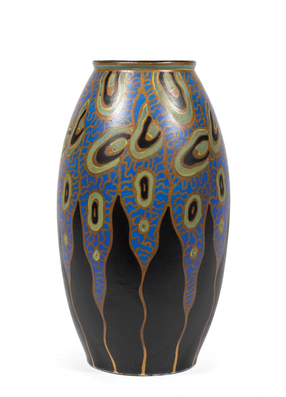 Appraisal: Art Deco Charles Catteau for Boch Freres Ceramic Vase c