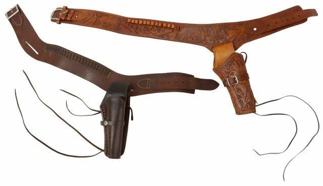 Appraisal: lot of Western holsters Mexico brown leather belt and holster