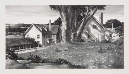 Appraisal: STOW WENGENROTH Two lithographs New England Village x mm x