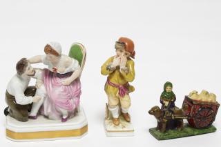 Appraisal: German Porcelain Miniature Figures inc KPM German porcelain figurines two