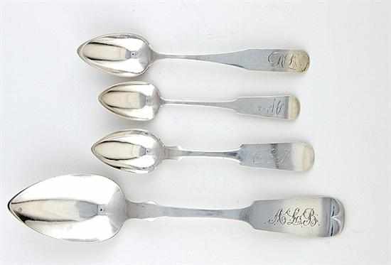 Appraisal: American coin silver spoons S Huntington Maine c teaspoons L