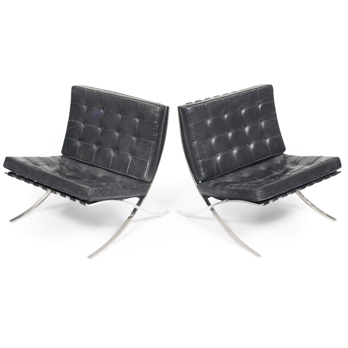 Appraisal: Ludwig Mies van der Rohe Barcelona chairs pair by Knoll