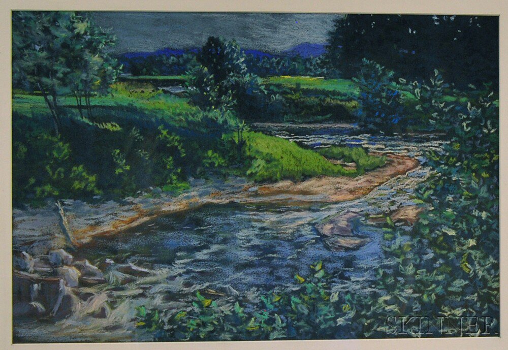 Appraisal: American School th st Century River Scene Signed and dated