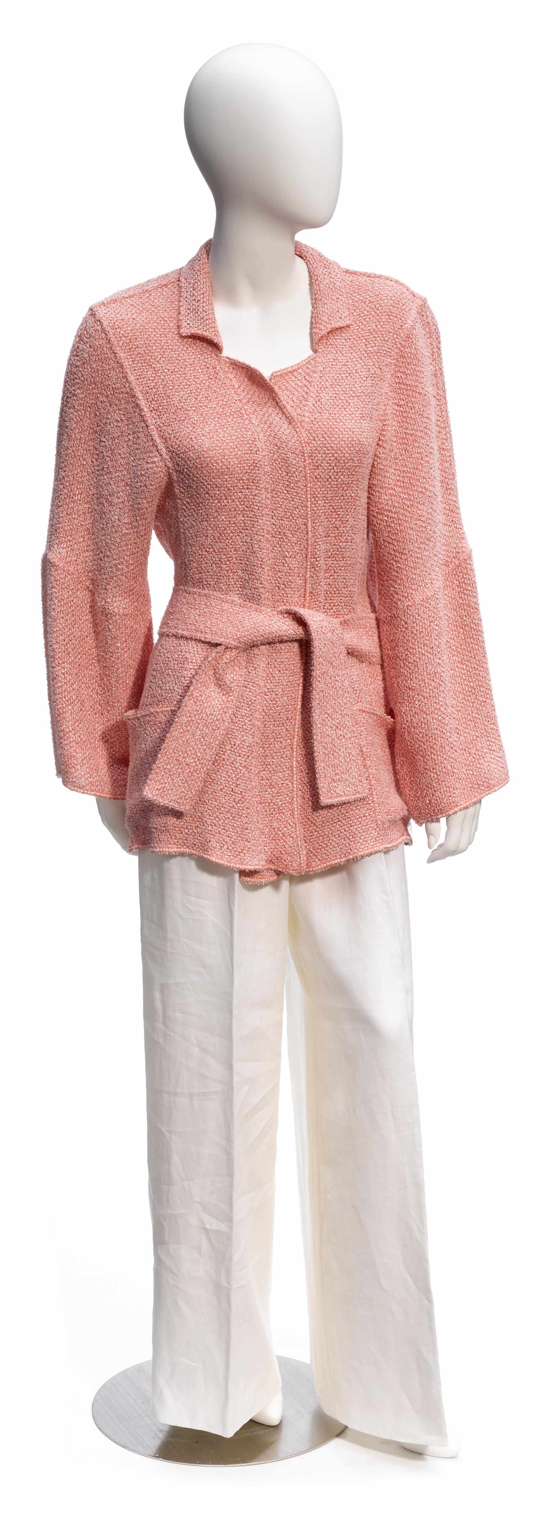 Appraisal: A Chanel pink jacket and a black taffeta long skirt