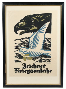 Appraisal: RARE WWI GERMAN RECRUITMENT POSTER - 'Zeichnet Kriegsanliehe' by K