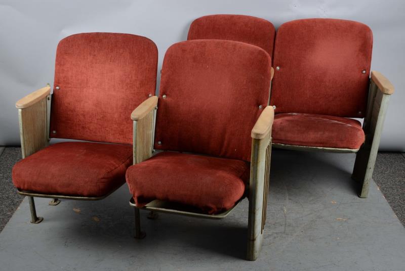 Appraisal: A Lot Of Sets Of Movie Theater Seats Two sets