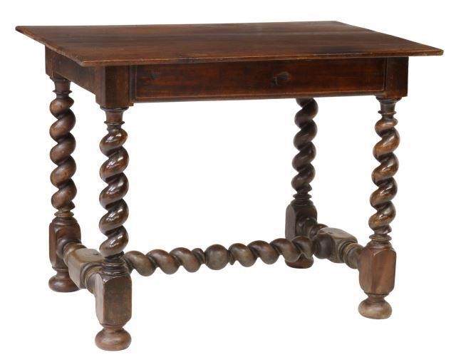 Appraisal: French Louis XIII style walnut work writing table mid th