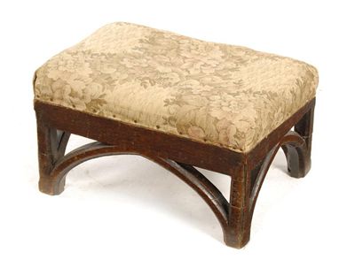 Appraisal: A Victorian oak foot stool in Gothic style in cm