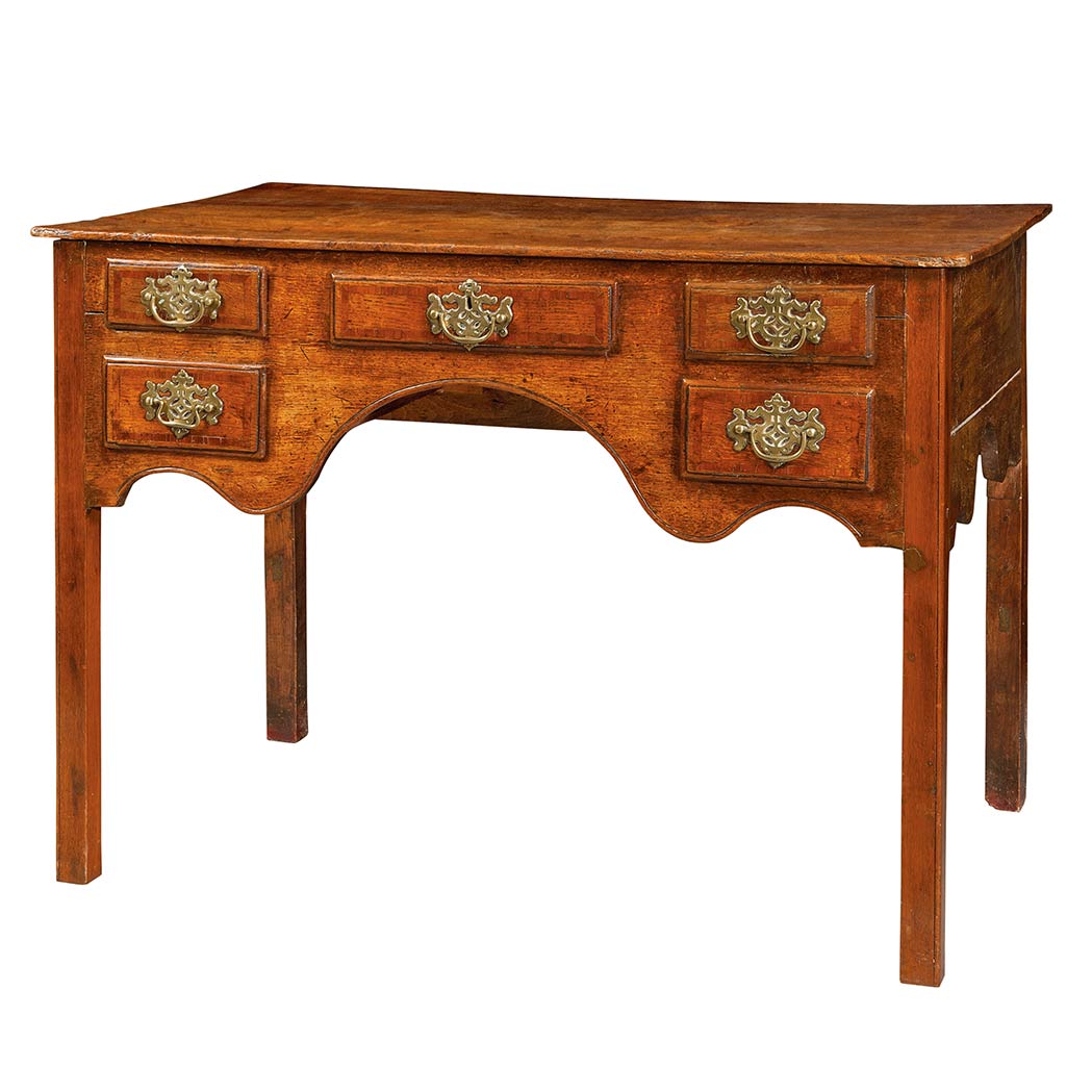 Appraisal: Provincial George III Oak Writing Table Late th century The