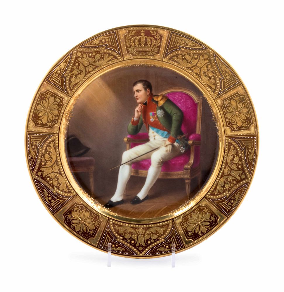 Appraisal: A German Painted and Parcel Gilt Napoleonic Porcelain Cabinet Plate