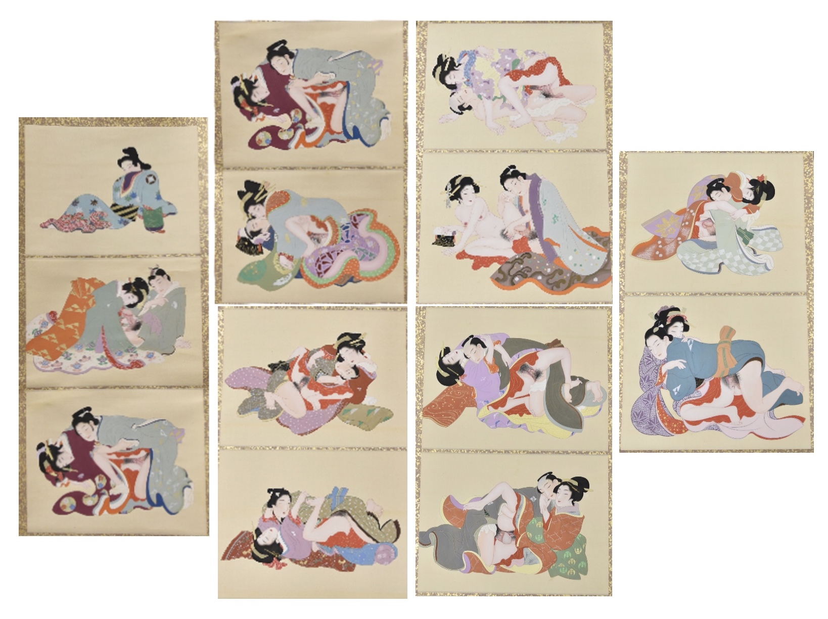 Appraisal: This Japanese scroll consists of illustrated panels the first of