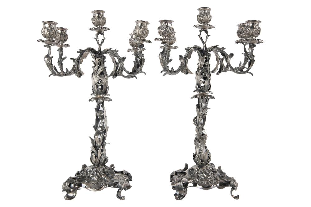 Appraisal: PAIR OF ITALIAN STERLING FIGURAL CANDELABRAmarked for Mazzucato Milan after