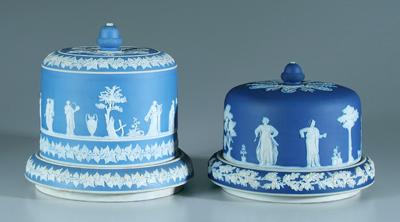 Appraisal: Two Jasperware lidded cheese stands one with classical figures on