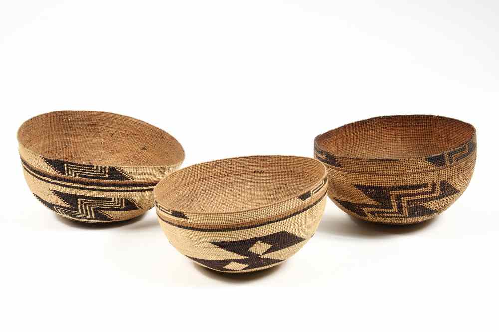 Appraisal: NATIVE AMERICAN BASKETS - Fine Woven Grass Tlingit Rounded Bottom