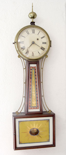 Appraisal: EARLY TH CENTURY GILT REVERSE PAINTED BANJO CLOCK Wood case