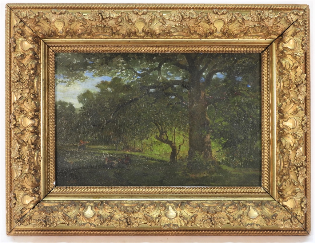 Appraisal: G SNELL FOREST LANDSCAPE PAINTING United StatesLate th-Early th CenturyDepicts