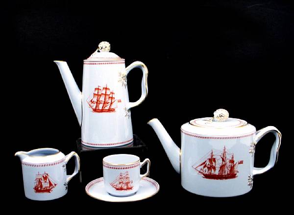 Appraisal: A Spode Tradewinds coffee and tea service comprising a coffee