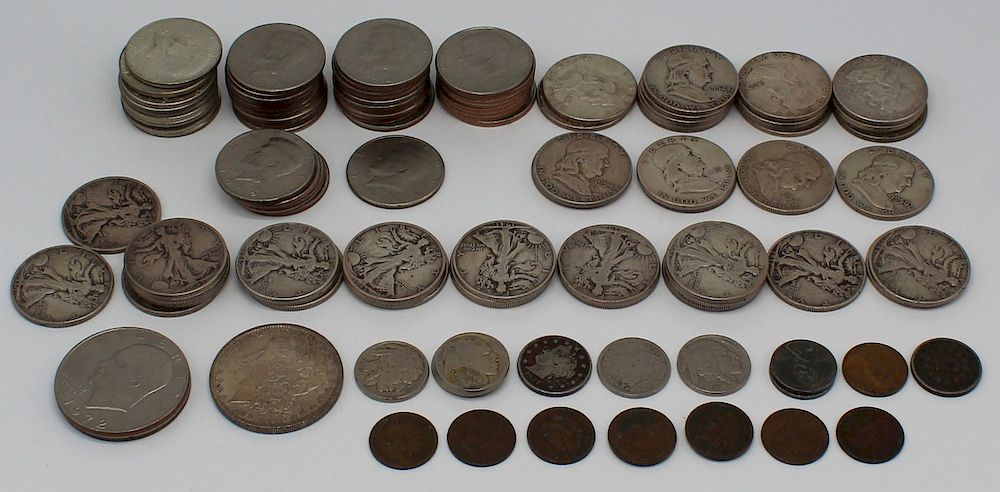 Appraisal: COINS Grouping of Assorted American Coins Includes Kennedy half dollars