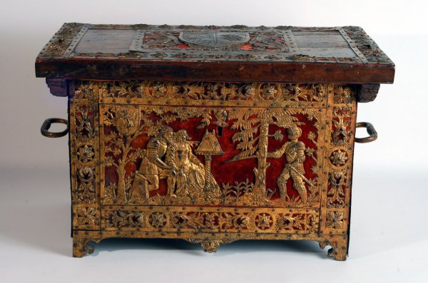 Appraisal: Baroque dower chest European possibly German mid- th century of