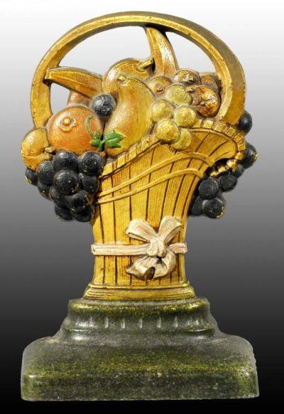 Appraisal: Cast Iron Fruit in French Basket Doorstop Description Made by