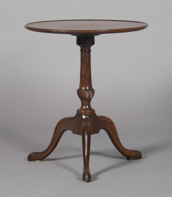 Appraisal: A Georgian Style Mahogany Tripod Table Height x diameter inches