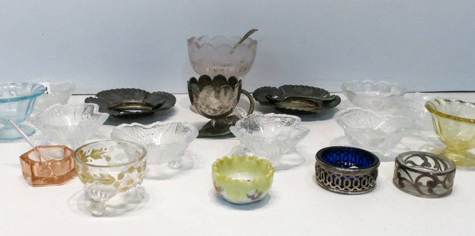 Appraisal: COLLECTION OF ASSORTED SALT CELLARS fifty pieces various designs and