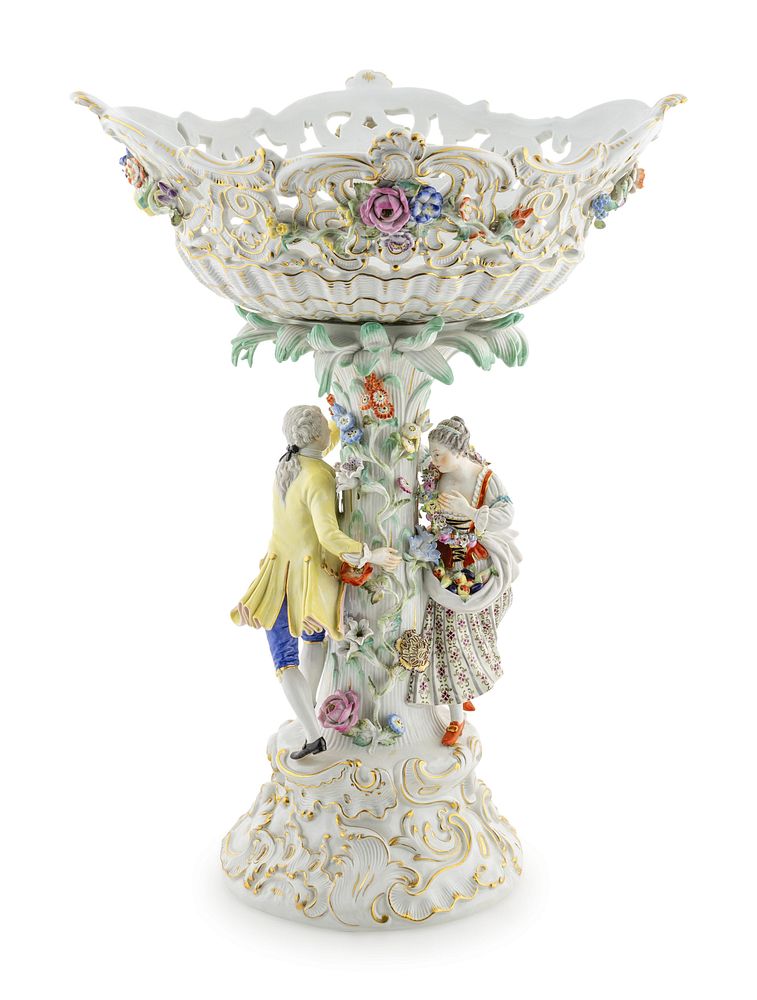 Appraisal: A Meissen Porcelain Centerpiece Basket Height inches A Meissen Porcelain