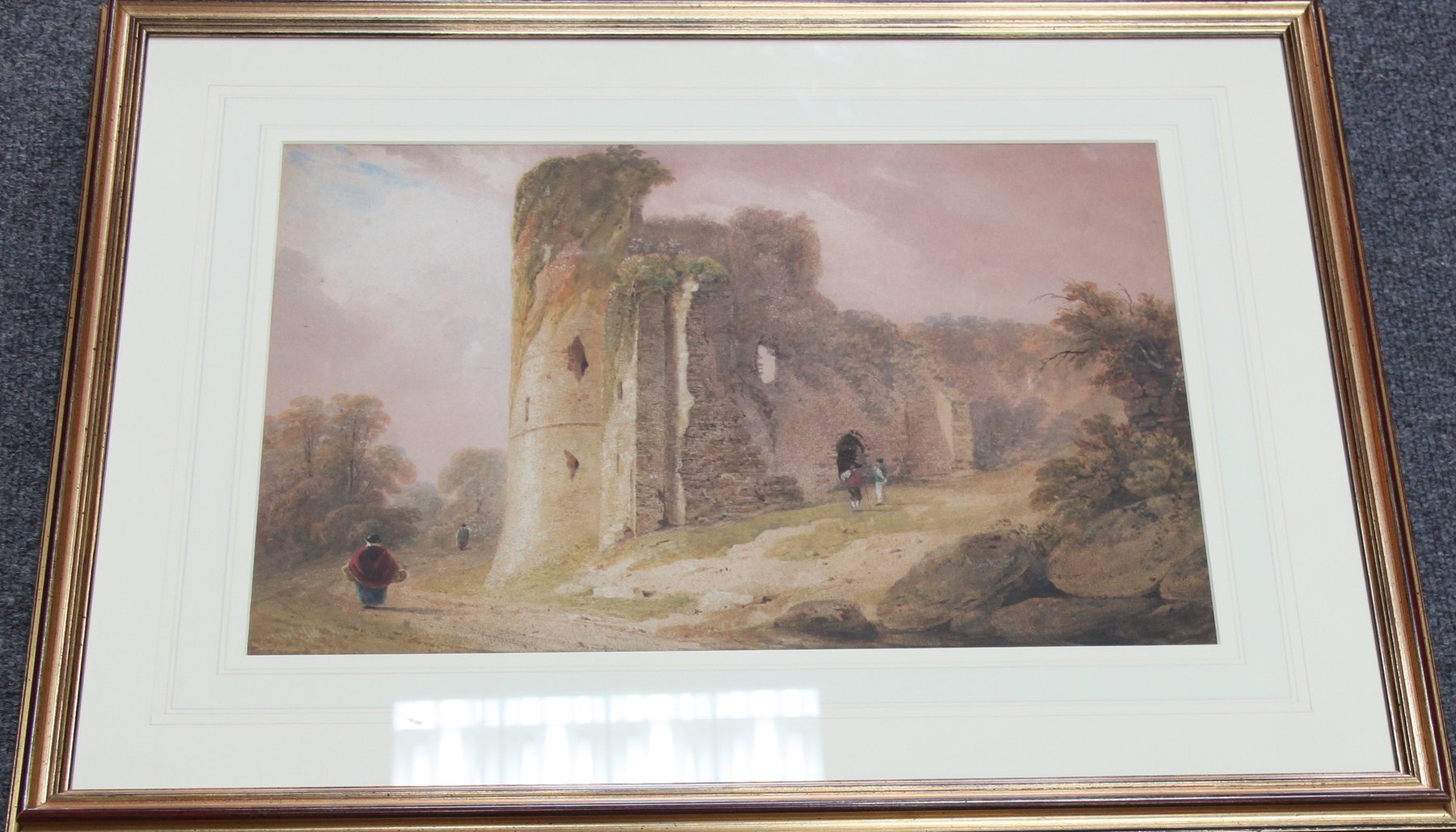 Appraisal: Attributed to John Warwick Smith Figures by a Ruined Castle