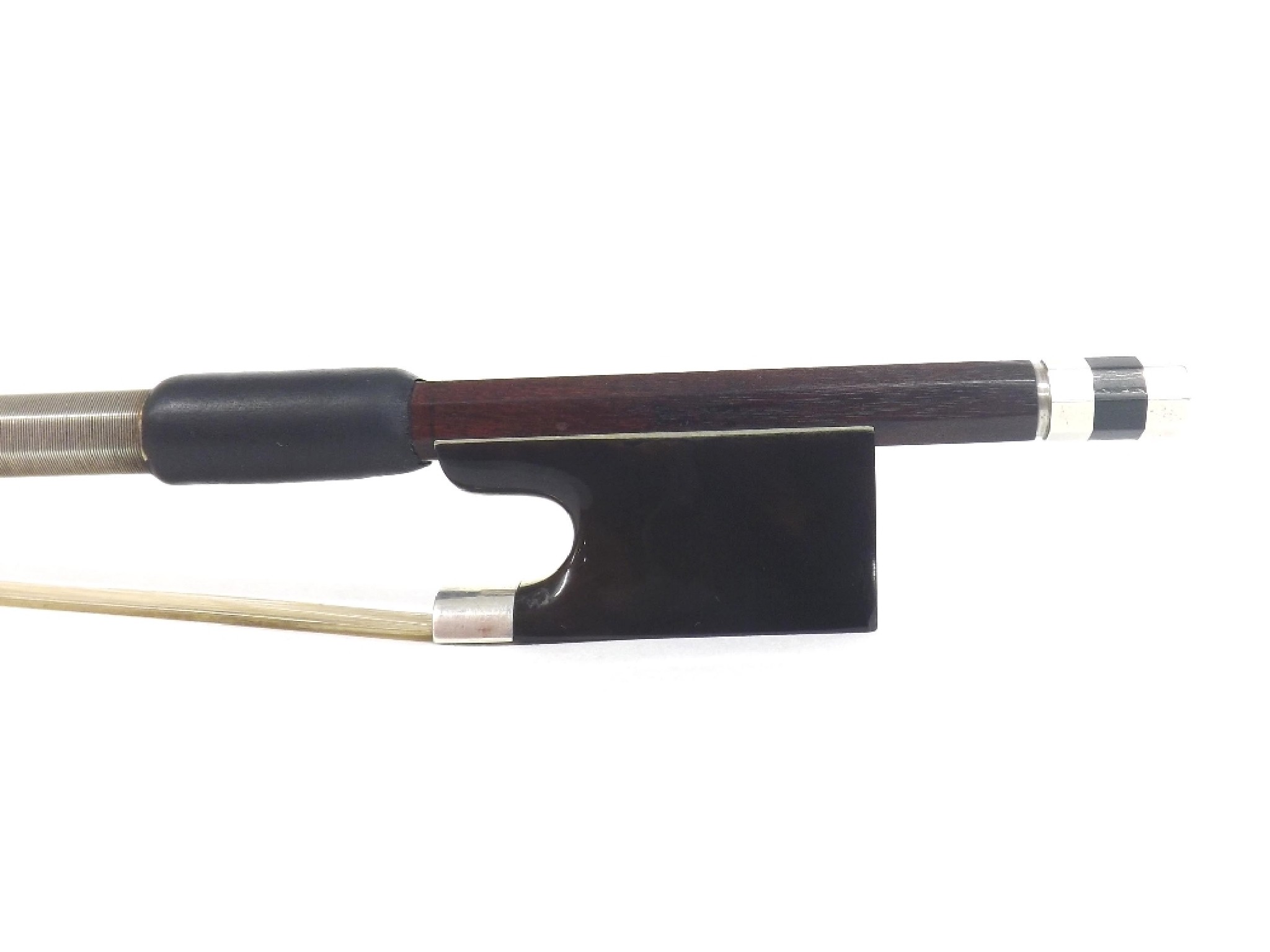 Appraisal: Silver mounted violin bow stamped Bausch gm