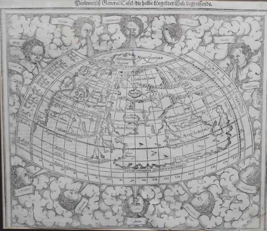 Appraisal: SEBASTIAN MUNSTER - PTOLEMEISCH GENERAL TAFEL - PTOLEMAIC WORLD uncoloured