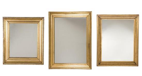 Appraisal: THREE GILT FRAMES American th century Used as frames for