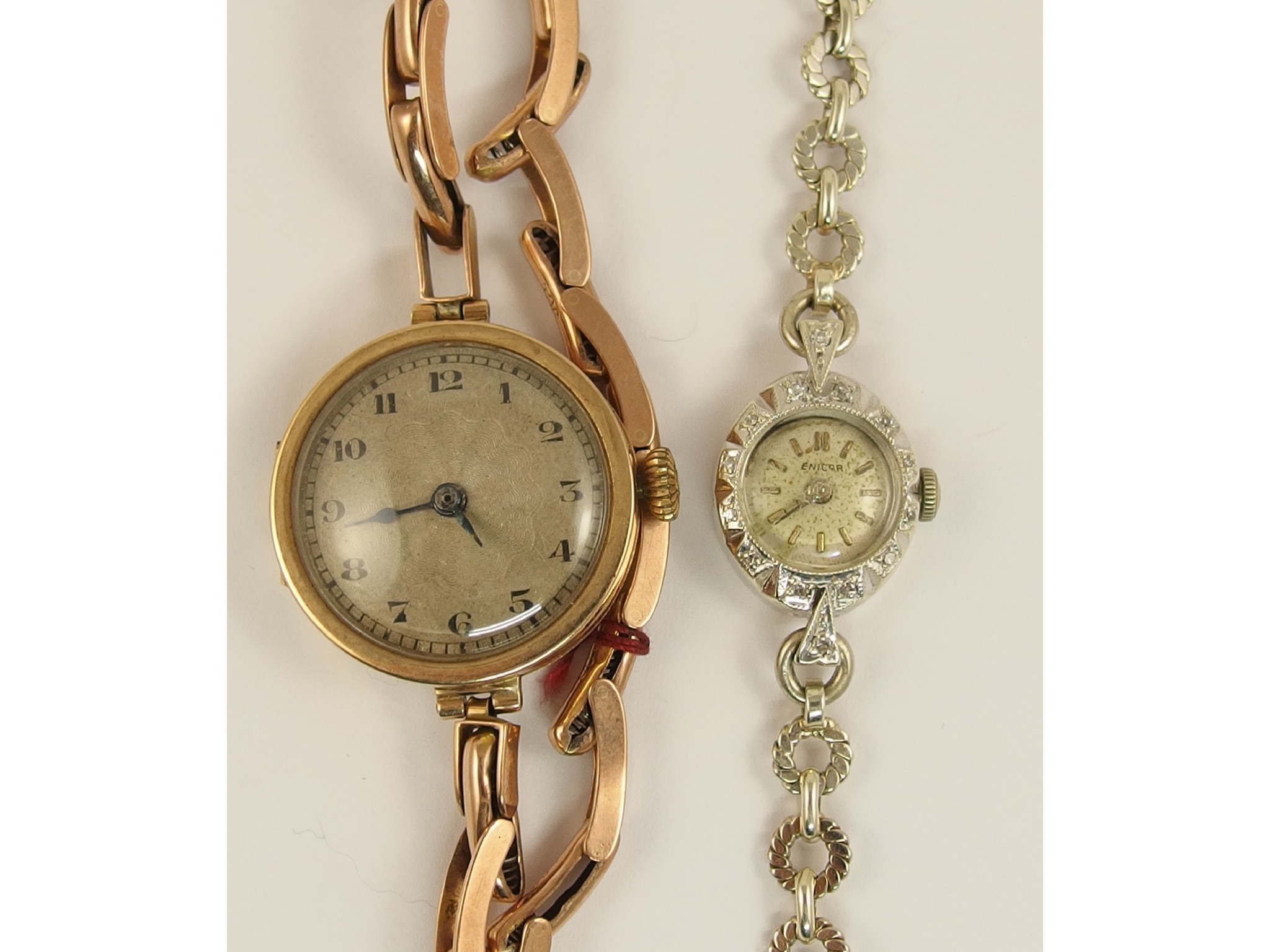 Appraisal: A ct white gold Enicar ladies watch and another