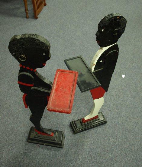 Appraisal: Two blackamoor dummy waiters