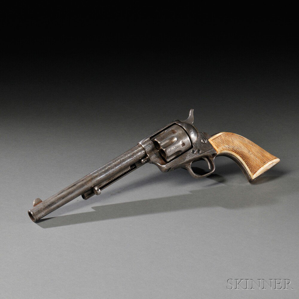 Appraisal: Engraved Nickel-plated Model Colt Single Action Revolver c serial number