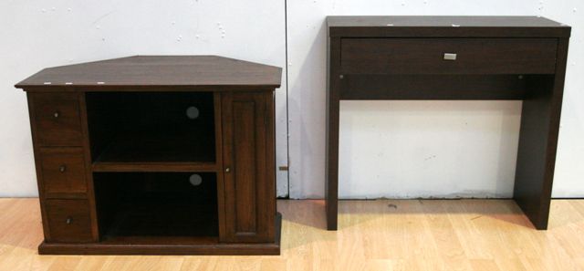 Appraisal: A stained pine television stand cm wide cm deep cm