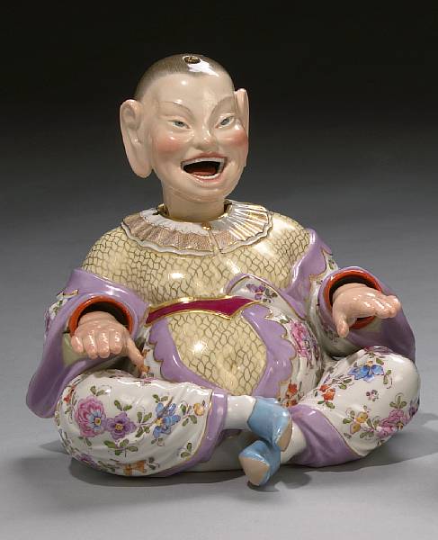 Appraisal: A Meissen porcelain nodding head pagoda figure late th century