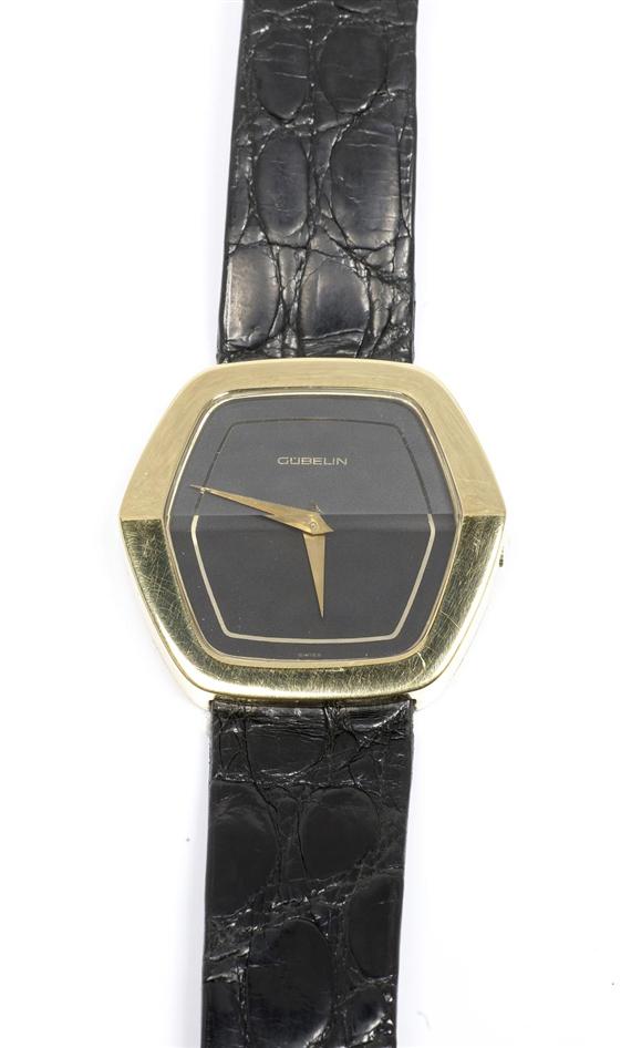 Appraisal: WRISTWATCH G BELIN s Yellow gold Elegant hexagonal case No