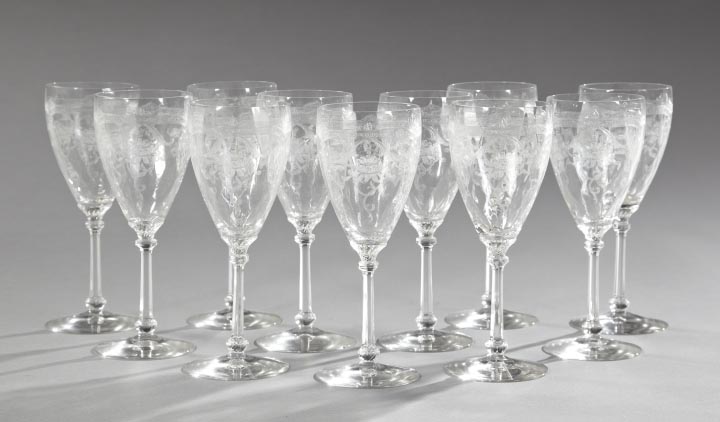 Appraisal: Good Set of Eleven American Crystal Wine Goblets first quarter