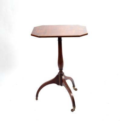 Appraisal: A Regency mahogany lamp table the canted rectangular top on