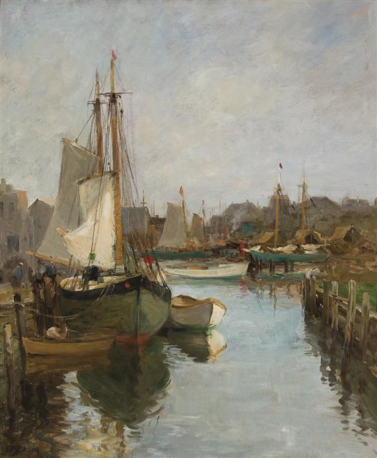 Appraisal: CHARLES PAUL GRUPPE American - Gloucester Docks oil on canvas