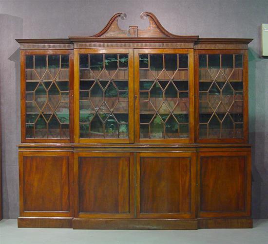 Appraisal: English Edwardian Breakfront Late th Century Mahogany and veneers oak