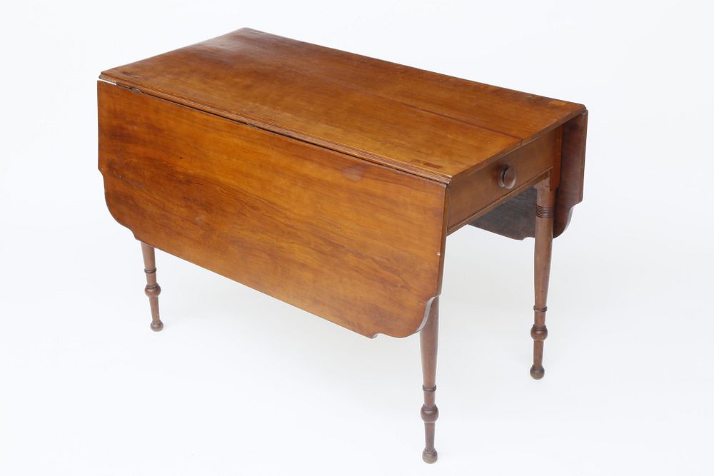 Appraisal: th Century New England Cherry One Drawer Drop Leaf Table