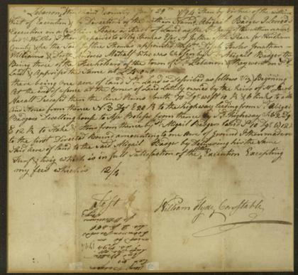 Appraisal: piece Manuscript Document Signed Williams William Lebanon Connecticut Jan p